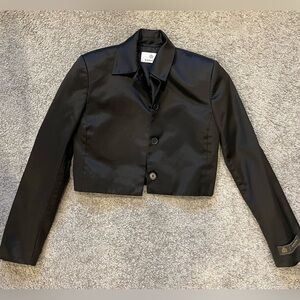 Babaton Black Satin Blazer